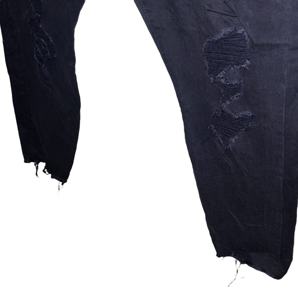 Levi’s Plus Wedgie Skinny Black Distressed Jeans Raw Hem Ankle Length - Picture 6 of 11